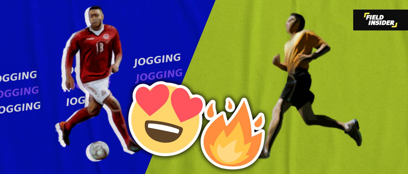 footballers and jogging