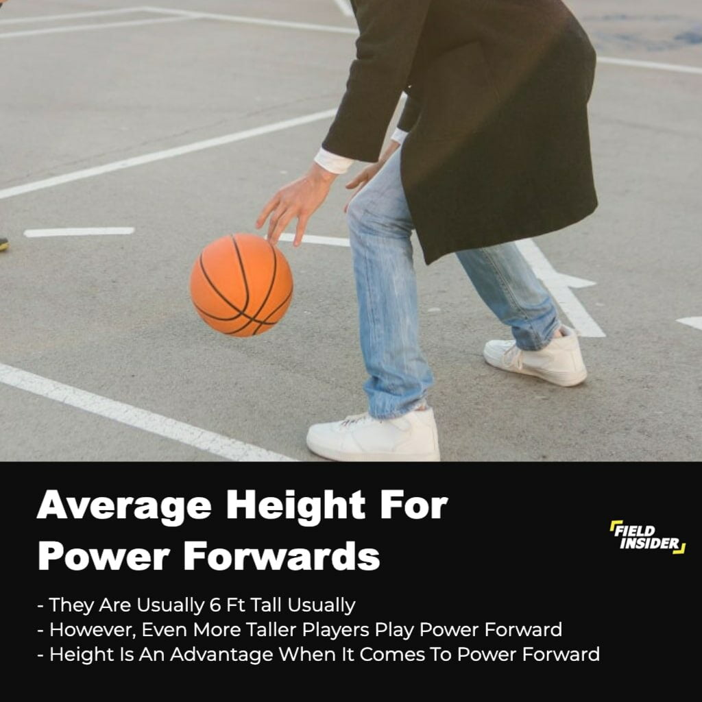 average height of power forwards in basketball