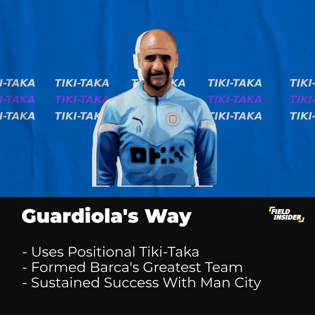 Pep Guardiola's way of playing Tki-Taka football ?